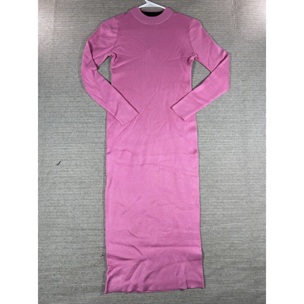 J Crew women's Ribbed sweater-dress Size Small Travel Rib Dress Wild Petunia